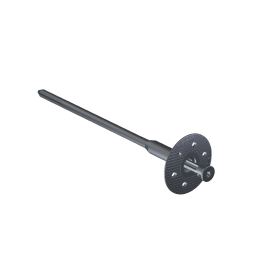 Black screw anchor, 260 mm in length, featuring a round plate with multiple holes and fastening details.