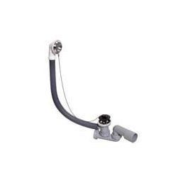 Badkarsavlopp, 40/50 x H 98 mm, silverfinish. Har en rund överflödesöppning och en gummislang.