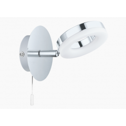 Gonaro LED 1x 3.8W bathroom light, wall-mounted, with a white and silver finish, pull chain switch.