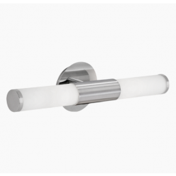 Bathroom light fixture with two light sources, nickel finish, E14 socket, dimensions 355x78x68 mm