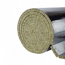 Isolationsrulle med silverfolie och trästrukturerad ände, tillgänglig i tjocklekarna 20, 30, 50, 100 mm.