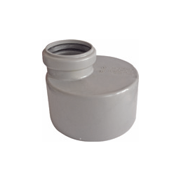 Gray sewage pipe reducer, 110 mm inner diameter at the larger end and 50 mm at the smaller end.