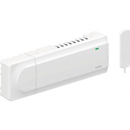 Valkoinen Uponor Smatrix Wave Pulse langaton ohjain antennilla.