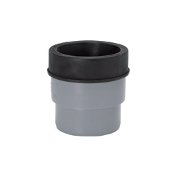 Short 110 mm sewer WC transition piece in black and grey.